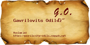 Gavrilovits Odiló névjegykártya